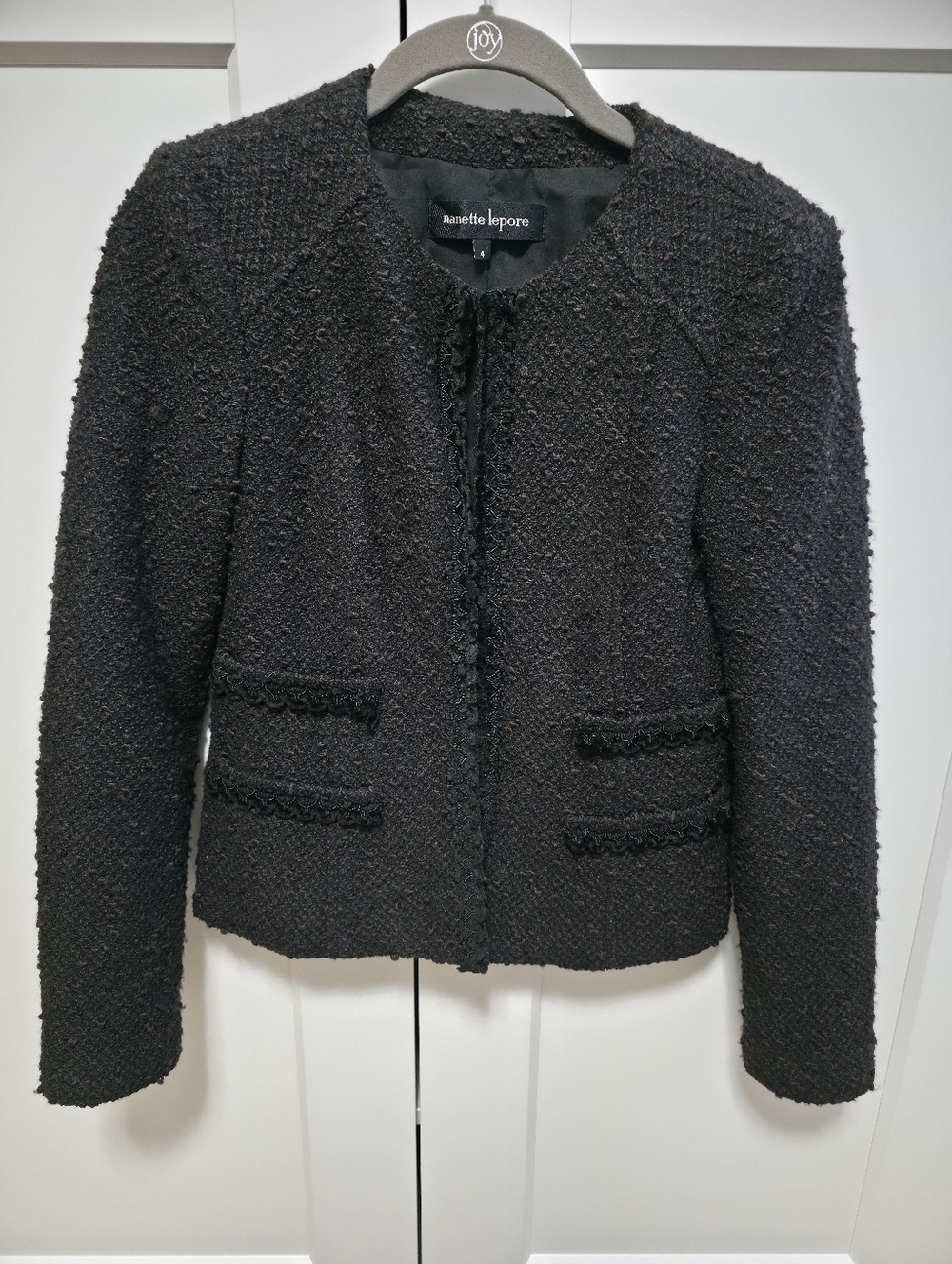 Nanette Lepore Burgundy/Black Tweed Jacket